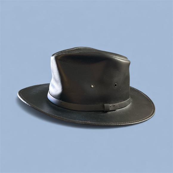 Henschel Hat Company Stark Leather Australian Hat Black Dakota Sz.Medium - Picture 4 of 8